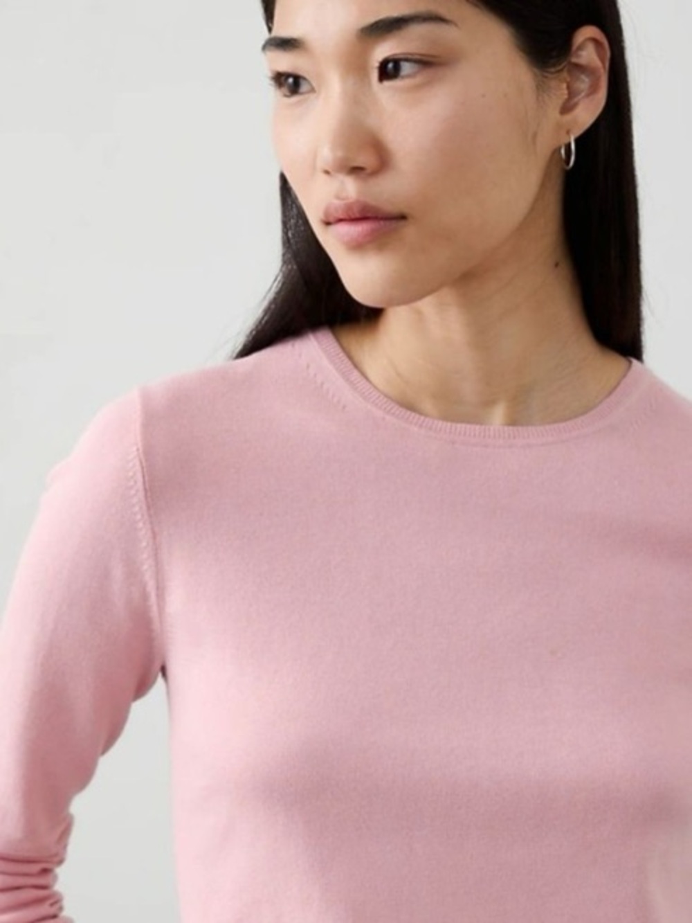 NWT Banana Republic Forever Light Pink Crew Neck Sweater Size S